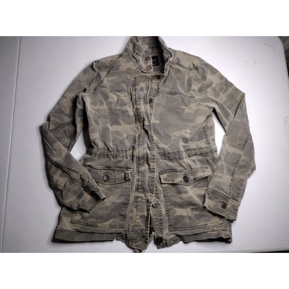 Lucky Brand Camo Utility Jacket Women XS‎ Lightweight Full Zip Button Pockets